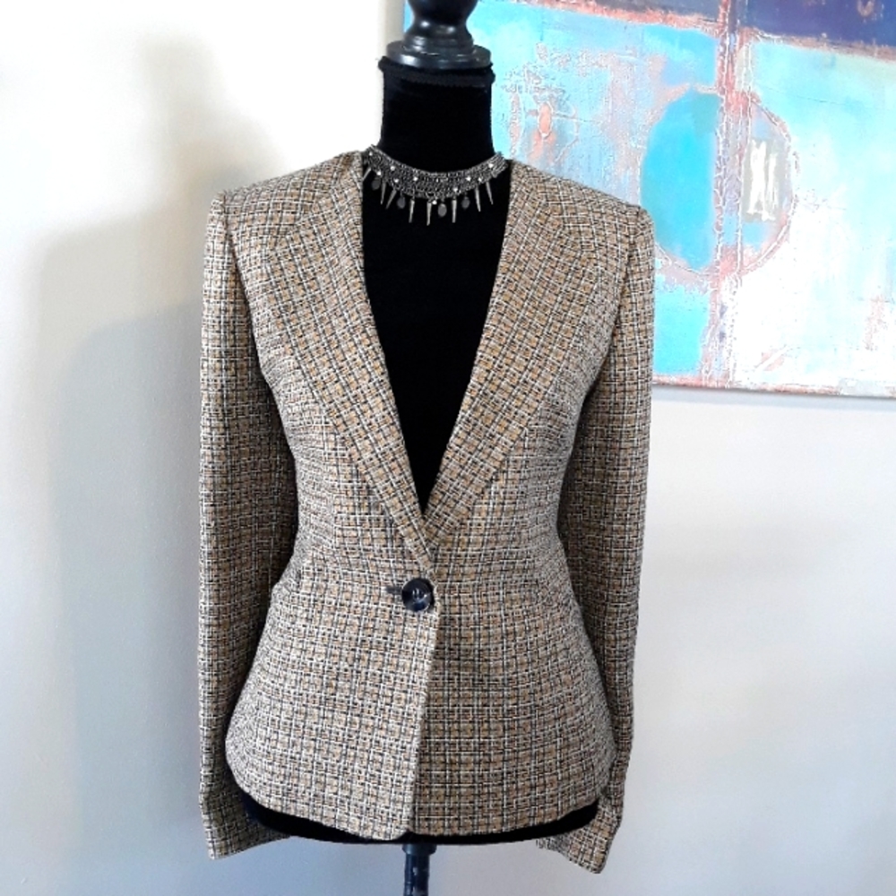 Kasper/ Single Button Front/Tweed Blazer - Picture 9 of 16